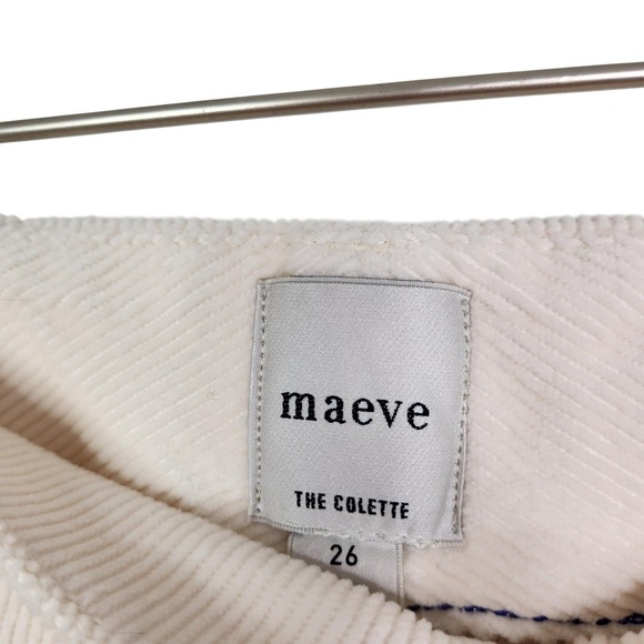 MAEVE The Colette Pants Womens 26 Ivory Corduroy Wide Leg High Rise Casual NWT - Picture 7 of 14